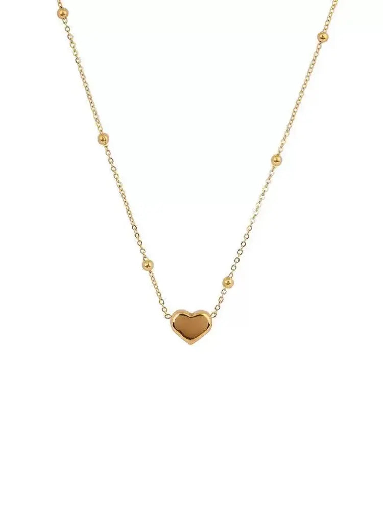 18k Gold Necklace and Earrings with Heart Designs Anklet