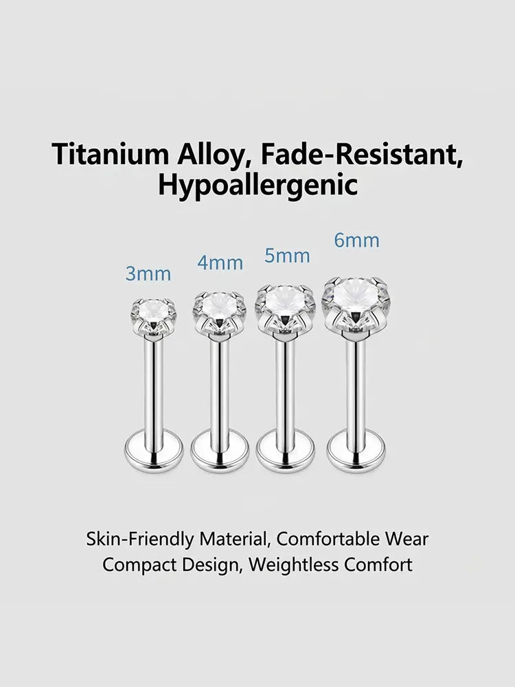 Piercing conch hypoallergénique en titane F136 avec filetage interne