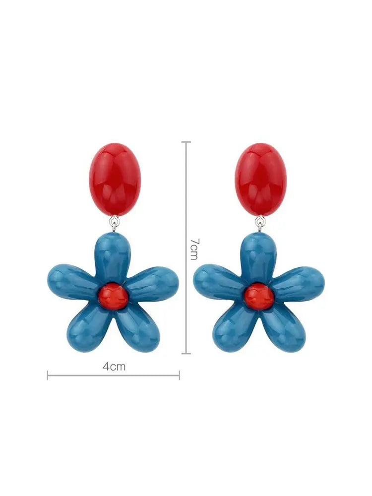 70s Retro Pop-Art Puffy Flower Clip-on & Stud Hot