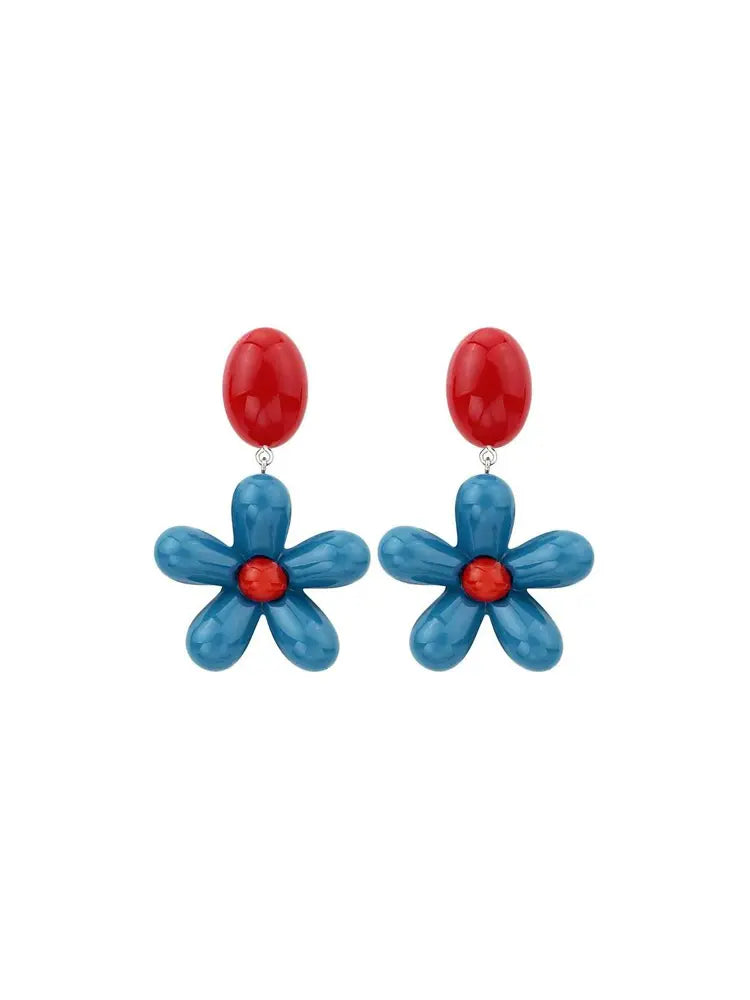 70s Retro Pop-Art Puffy Flower Clip-on & Stud Hot