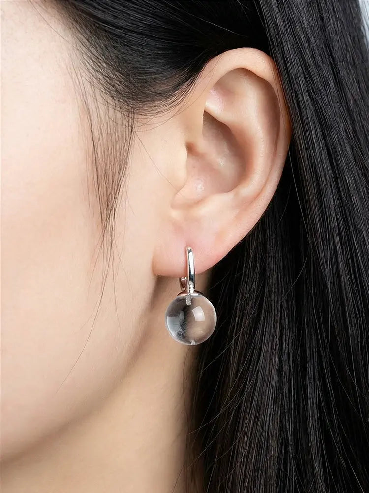 Boucles d'oreilles rétro transparentes en cristal