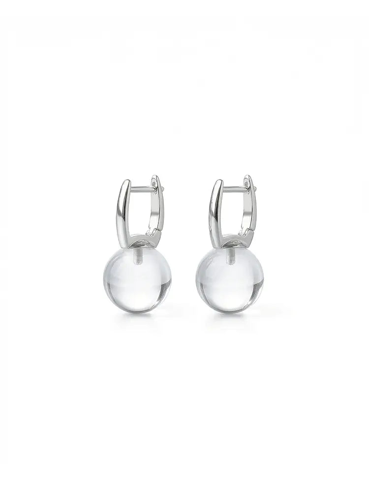 Boucles d'oreilles rétro transparentes en cristal