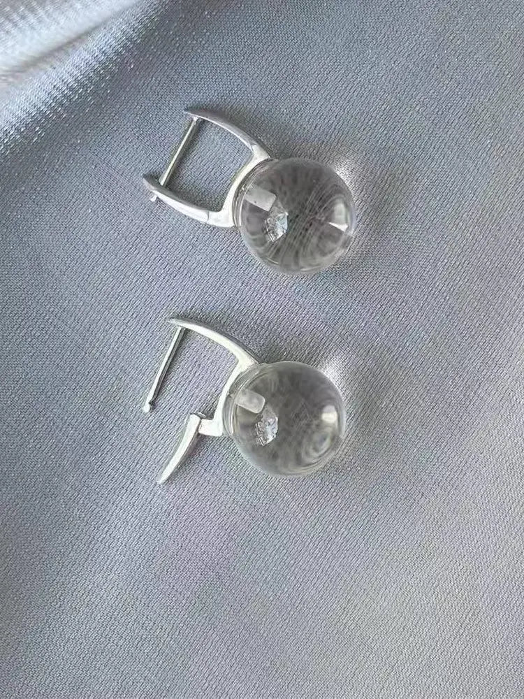 Boucles d'oreilles rétro transparentes en cristal