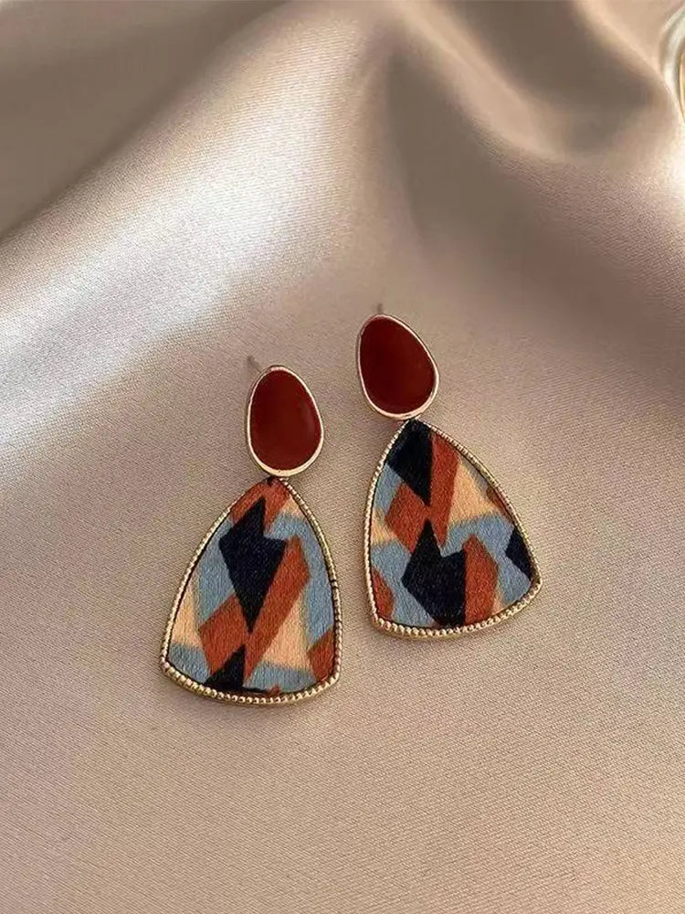 Boucles d'oreilles puces haut de gamme, style explosif, mode, luxe, polyvalentes, en tissu, pour oreilles non percées