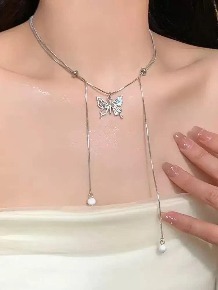 Adjustable butterfly necklace