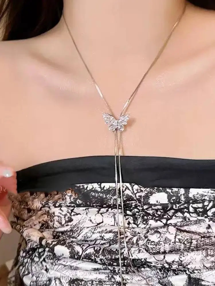 Adjustable butterfly necklace