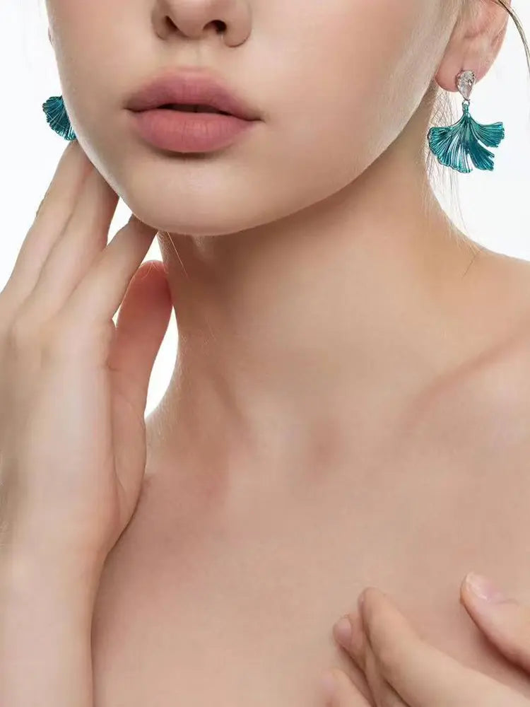 Blue fish-tail earrings