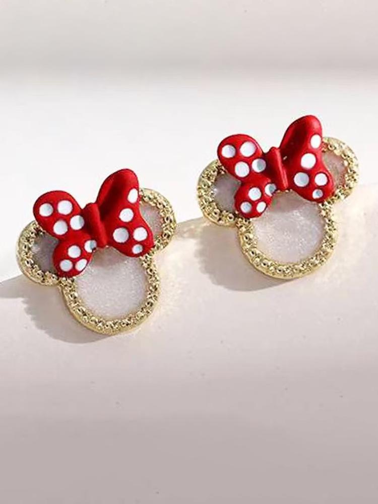 Cartoon red bow earrings (Studs & Clip-ons)