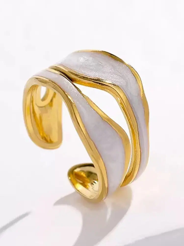 Gold glasses white love rings set 9 rings