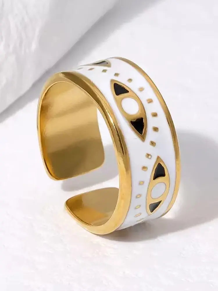 Gold glasses white love rings set 9 rings