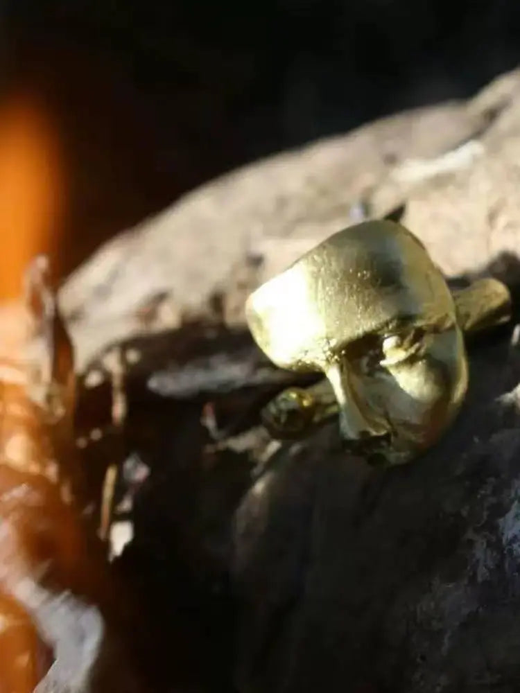 Mask silver open ring boy brushed S925