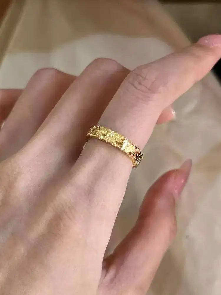 Vintage luxury brushed colored gemstones rings set 5 rings