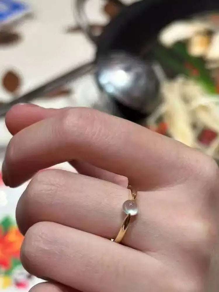 Transparent Japanese water drop clear tranquility ring lady