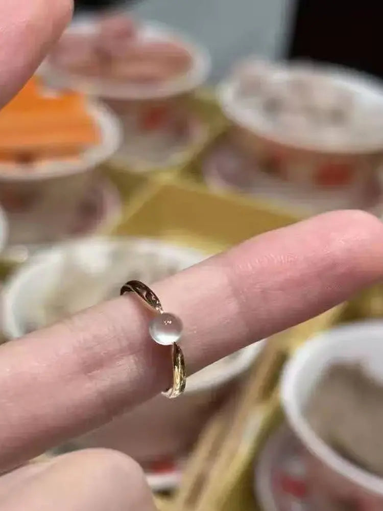 Transparent Japanese water drop clear tranquility ring lady