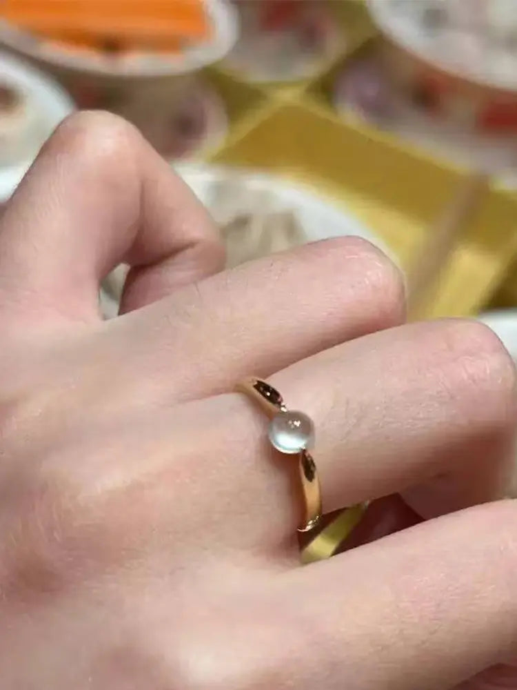 Transparent Japanese water drop clear tranquility ring lady