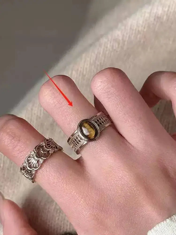 Make old Roman wide open rings set 2 rings