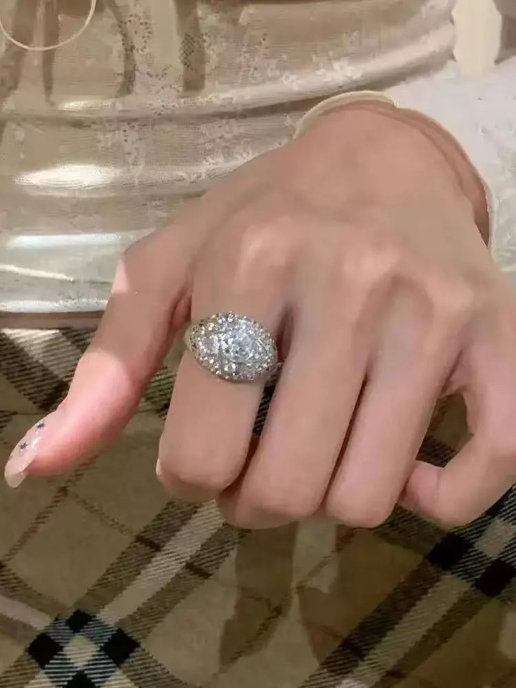 Italian vintage brushed gold silver rings set 5 rings