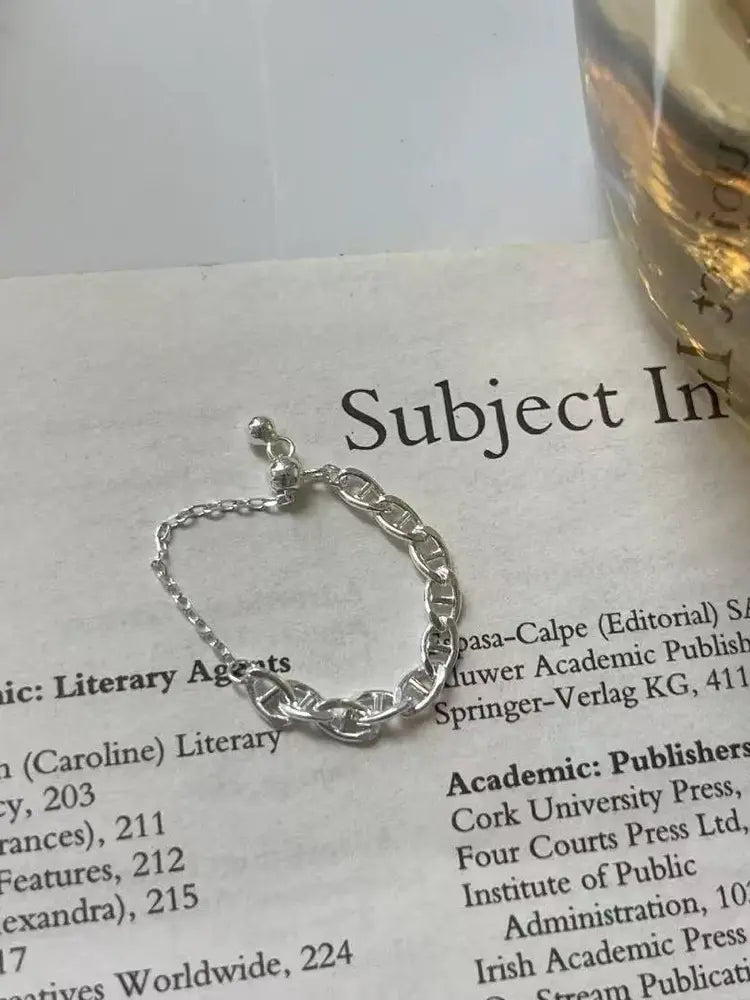 Popular chain adjustable ring set silver starer
