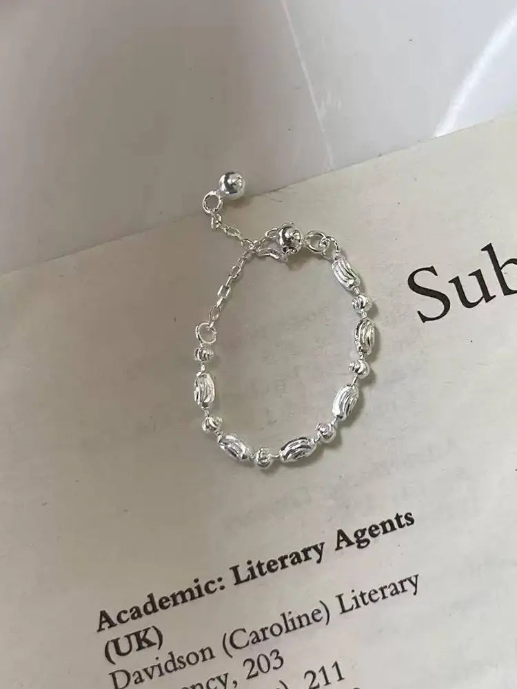 Popular chain adjustable ring set silver starer