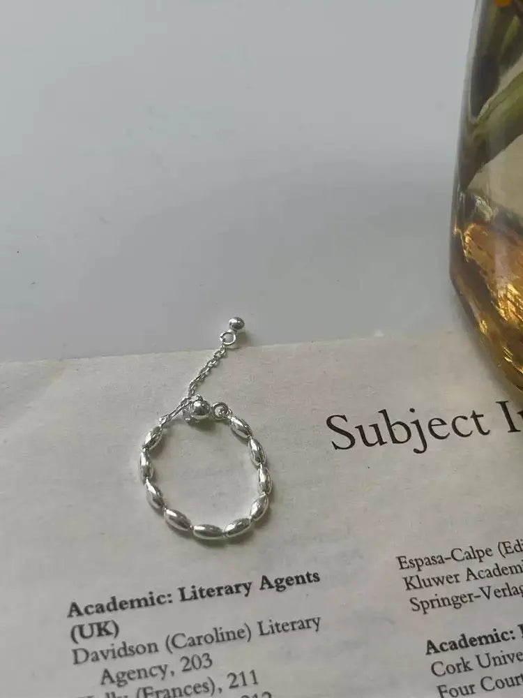 Popular chain adjustable ring set silver starer