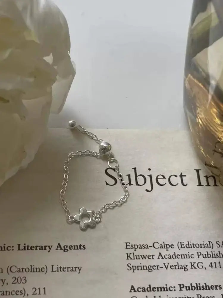 Popular chain adjustable ring set silver starer