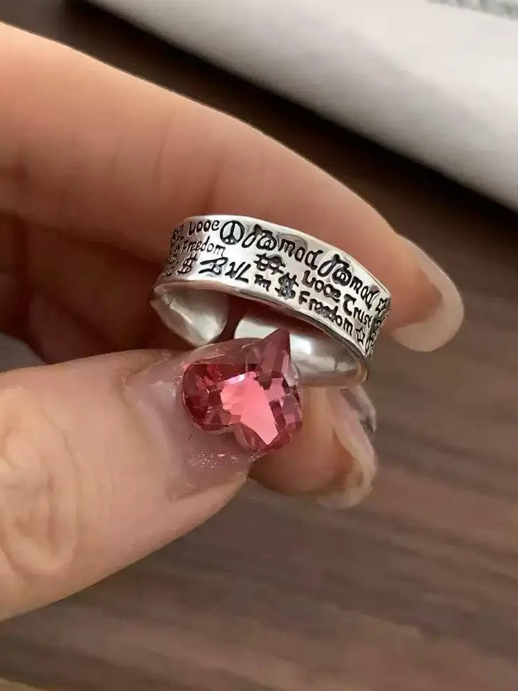 Happy rings set in silver smile flavor color 12 open rings s925