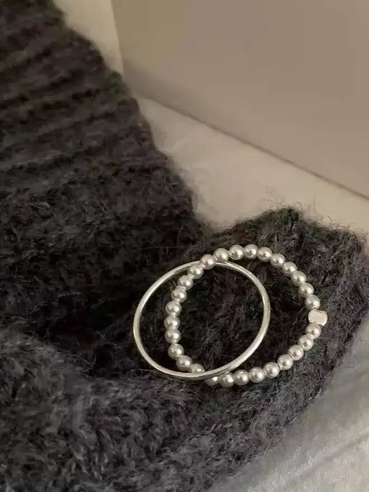 Punk ring set opening silver 3 rings s925