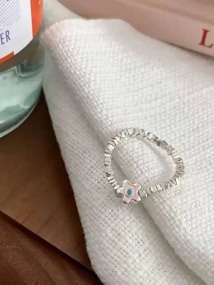 Happy rings set in silver smile flavor color 5 rings s925