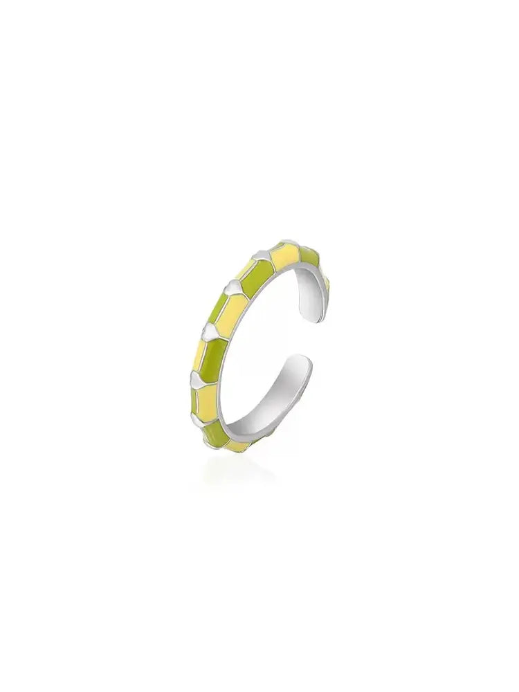 Spring yellow-green girl rings set color 3 rings s925