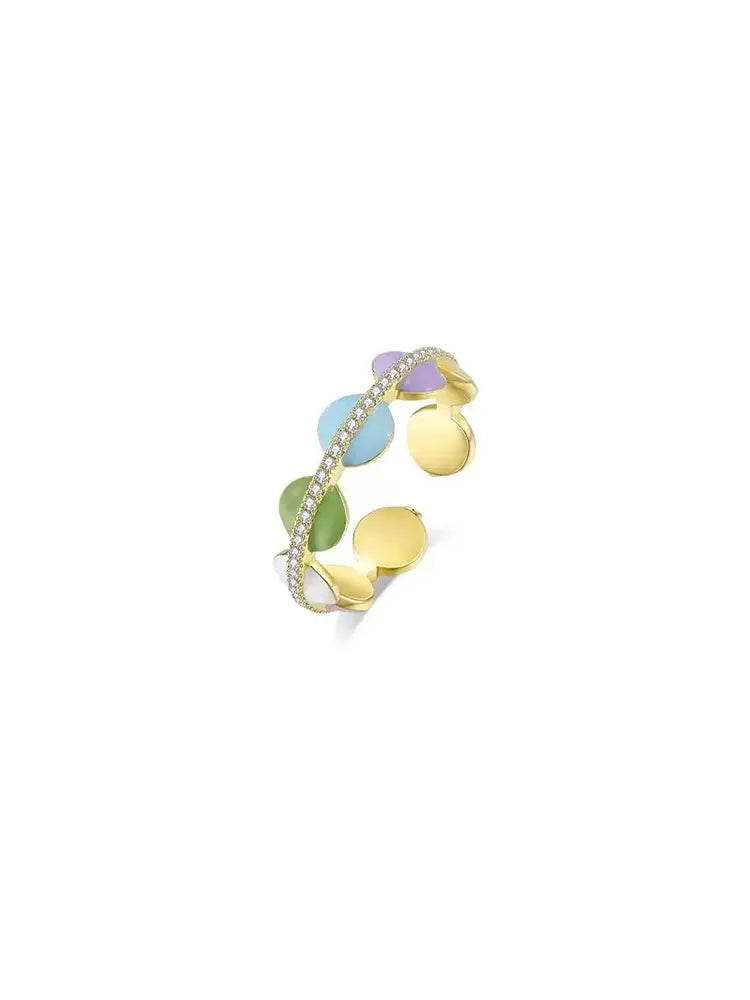 Spring yellow-green girl rings set color 3 rings s925