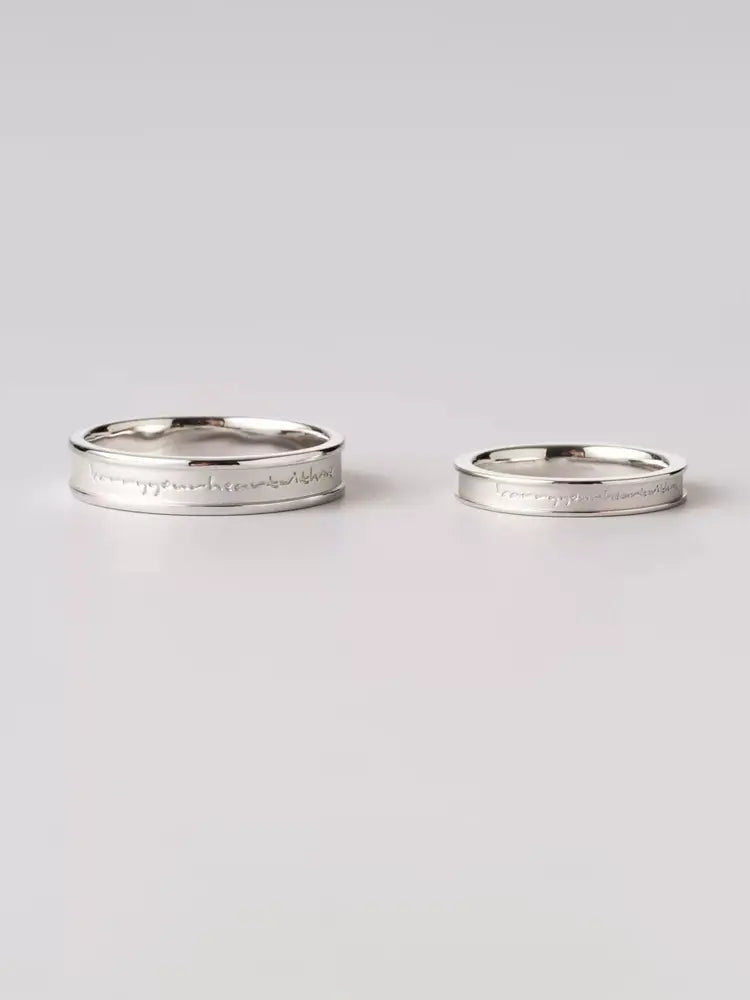 Couple 2 Rings Open Ring Set Gold Silver Boy & Girl S925