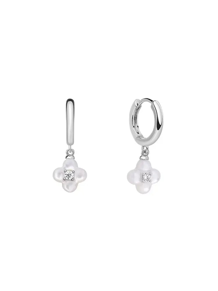 316L Clover flower earrings red 18k gold plated Wo - view 3