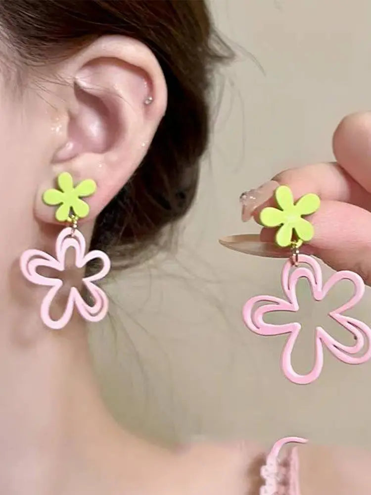 Spring Blue Flower Studs & Clip-On Earrings (No Pi - view 4