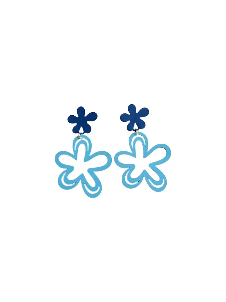 Spring Blue Flower Studs & Clip-On Earrings (No Pi
