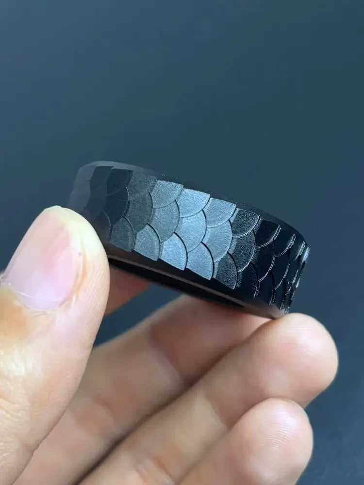 Stainless Steel Fidget Ring Snakeskin pattern