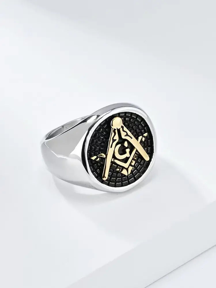 Stainless Steel Masonic Rings Gold Silver