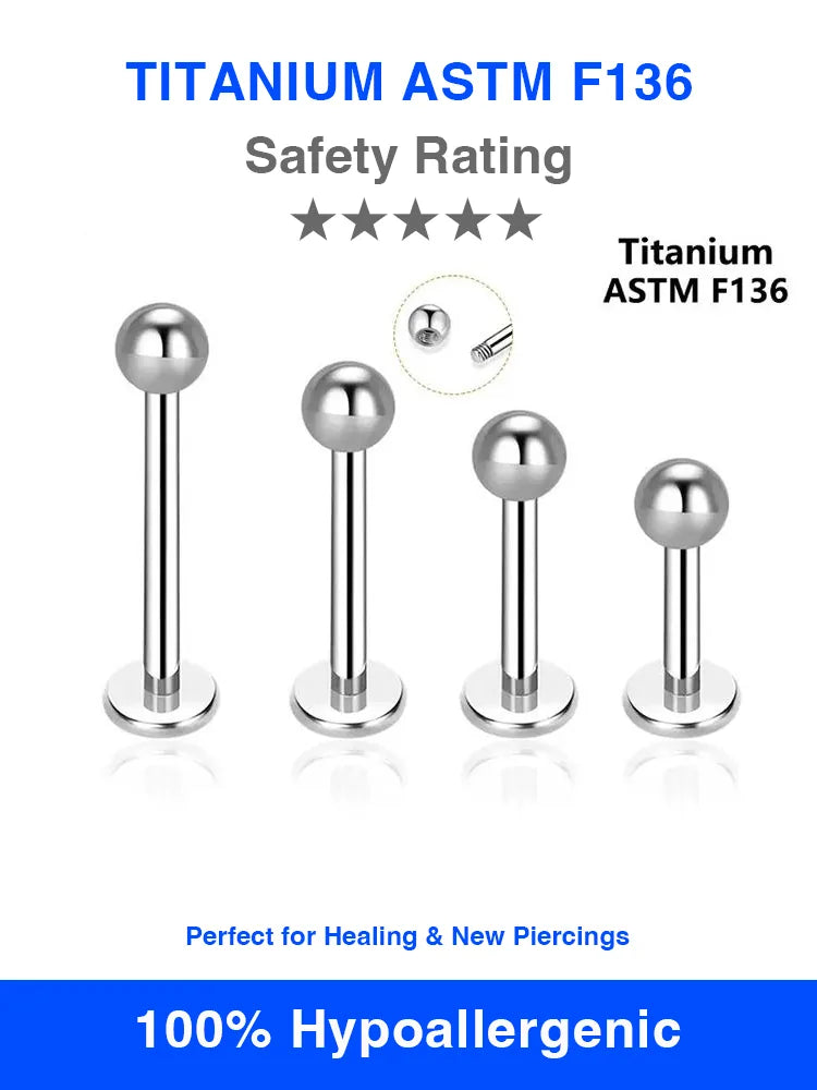 ASTM F136 Titanium Piercing Care Studs | Hypoallergenic 1.2mm Jewelry Kit | Fairies Whisper Paris Designer Jewelry - Detail View 1