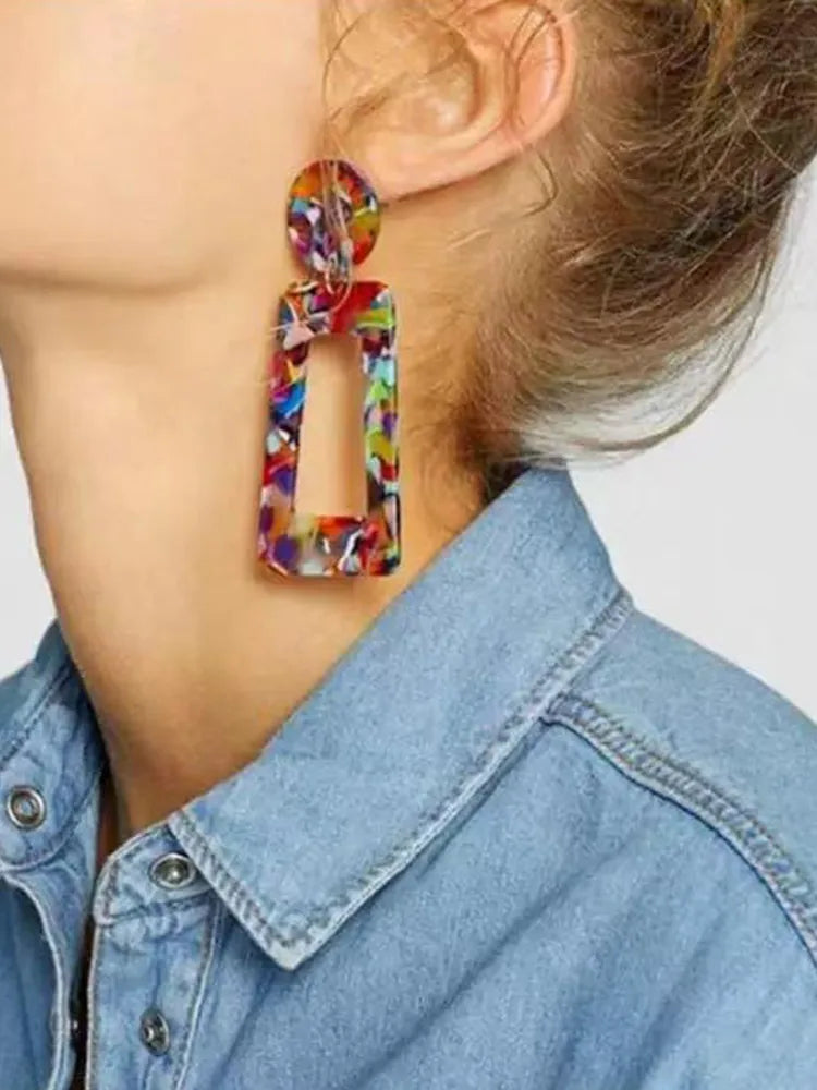 Vintage rectangular earrings American style