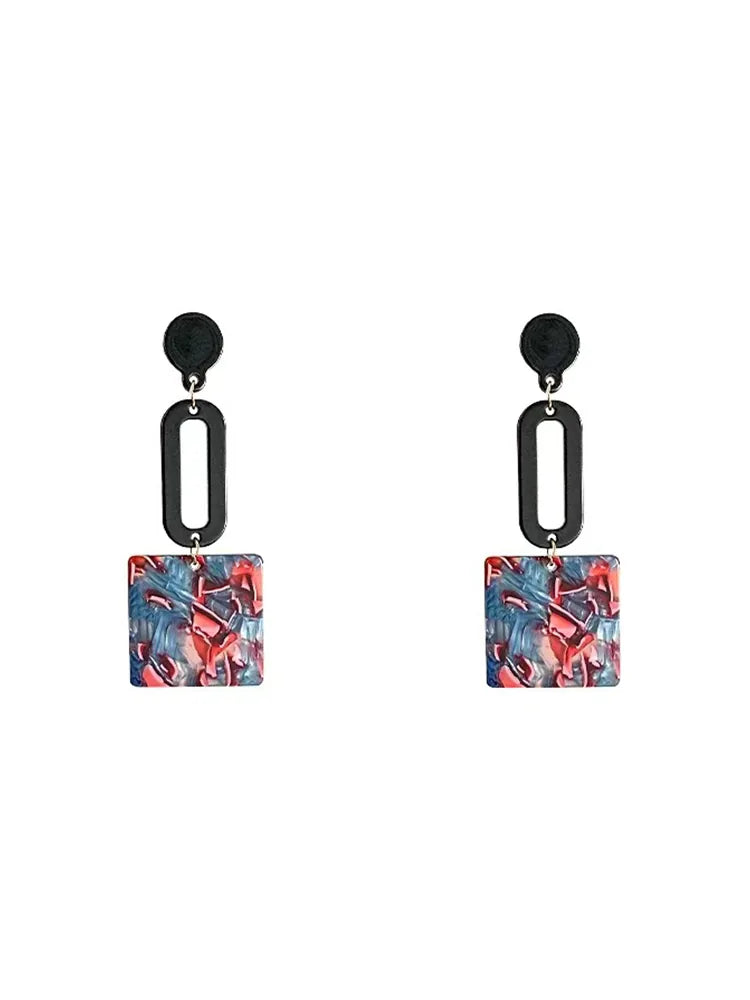 Romantic denim style Monet garden earrings long st