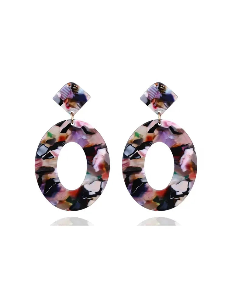 Everyday commuting decoration large earrings acrylic vintage | Fairies Whisper Paris Designer Jewelry - Detail View 1