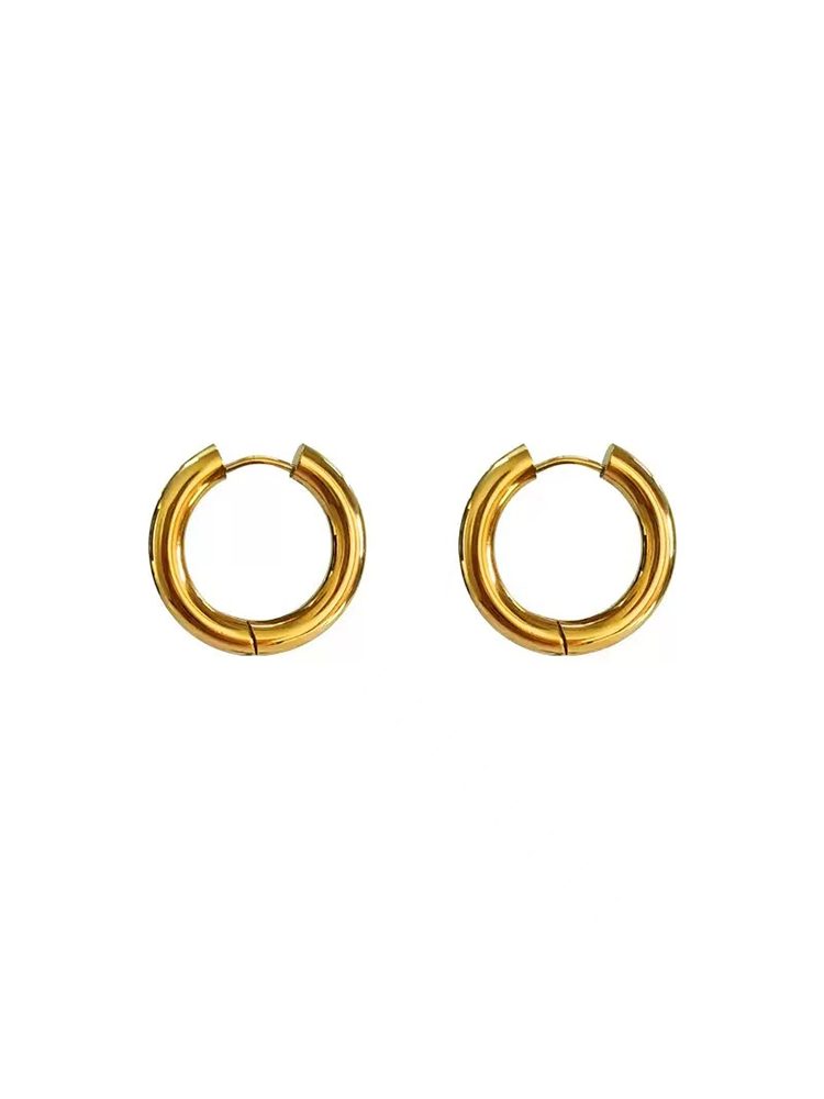Fish Eye Mini 20mm Hoops Earrings Stainless Steel - view 4