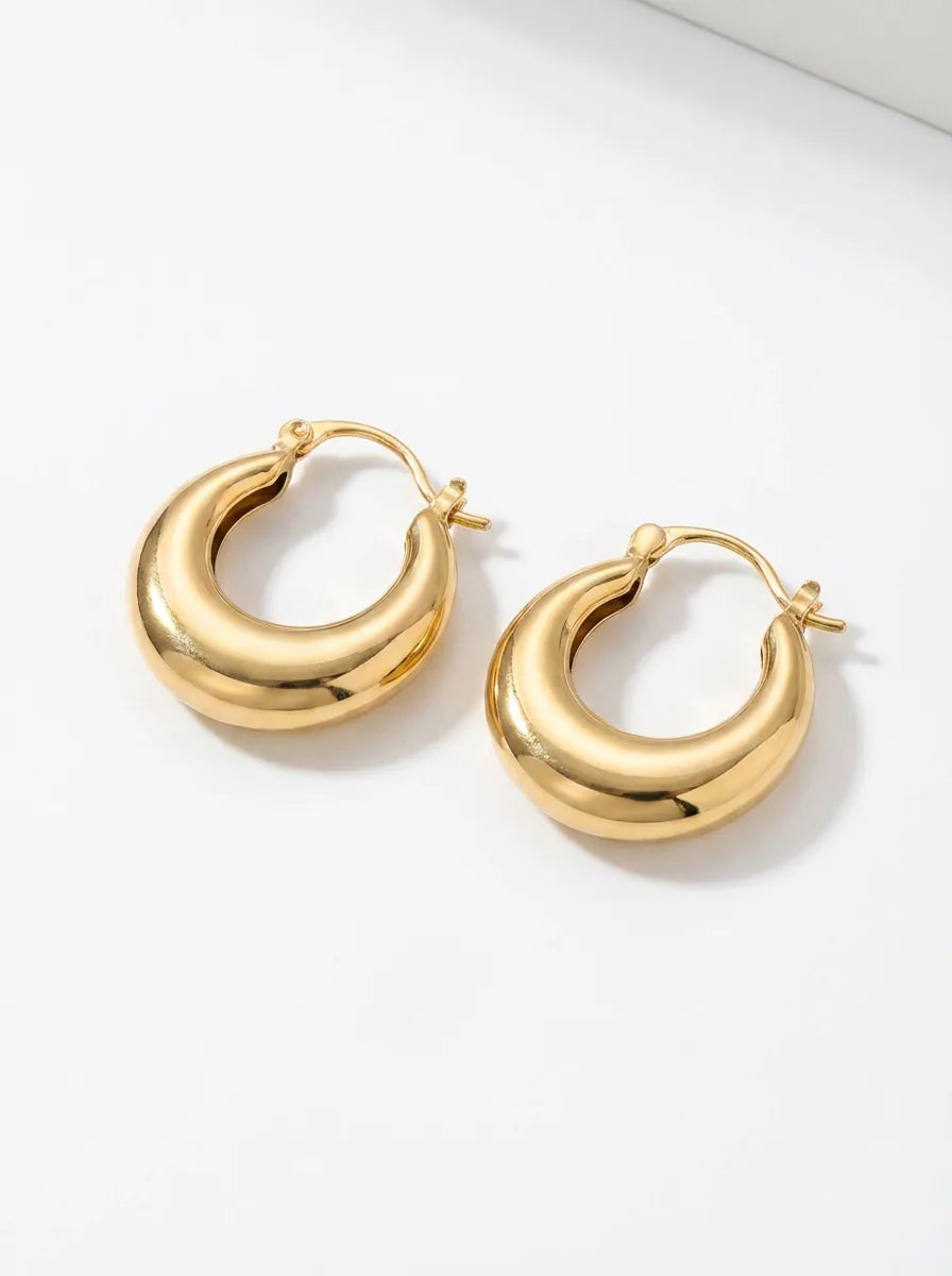Crescent-shaped Earrings Parisian Style Women | 18K Gold ... - view 2