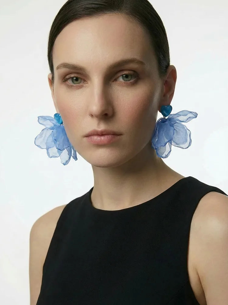 Braided Large Flower Seaside Female Vacation Earri | 18K ... - view 2