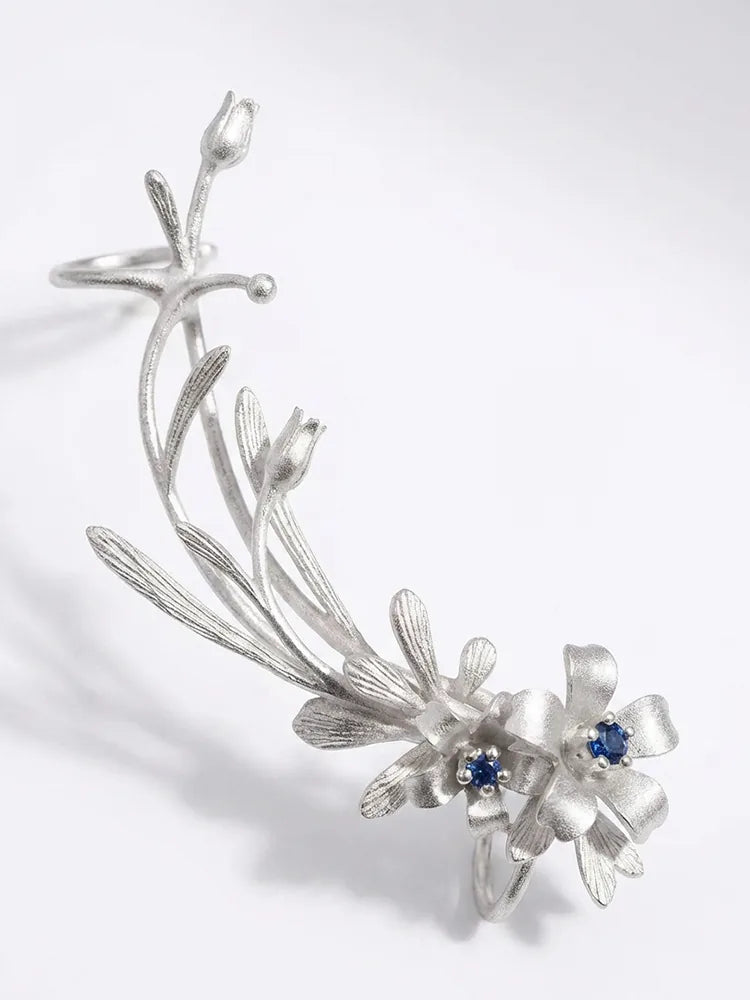 Vintage Lily Bloom Earrings Ear Cuff (No Piercing - view 2