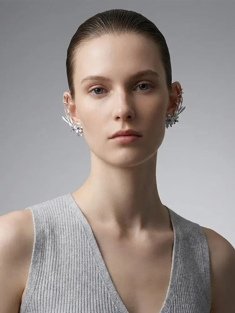 Vintage Lily Bloom Earrings Ear Cuff (No Piercing