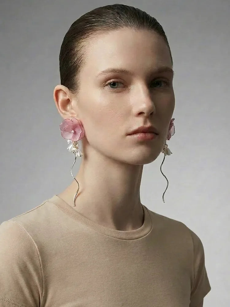 Pink Fairy Florets Romantic Braided Studs & Clip-O