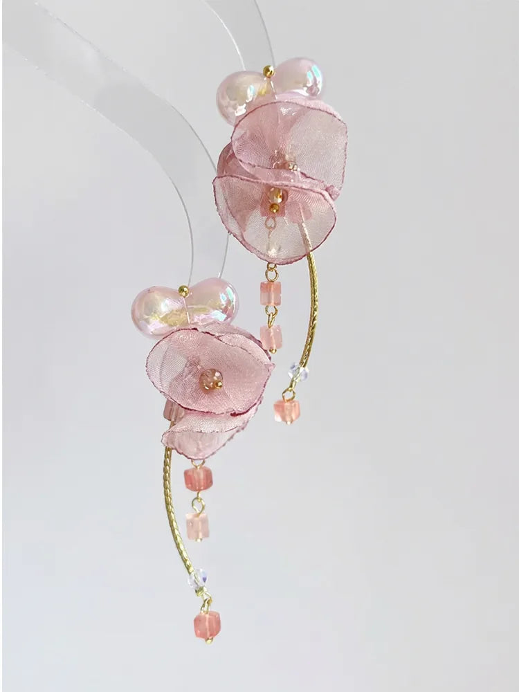 Pink Fairy Florets Romantic Braided Studs & Clip-O - view 3