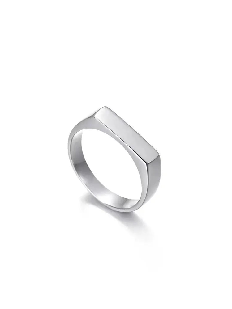 Rectangular Stainless Steel Ring – AI Agent Custom Engraved Design