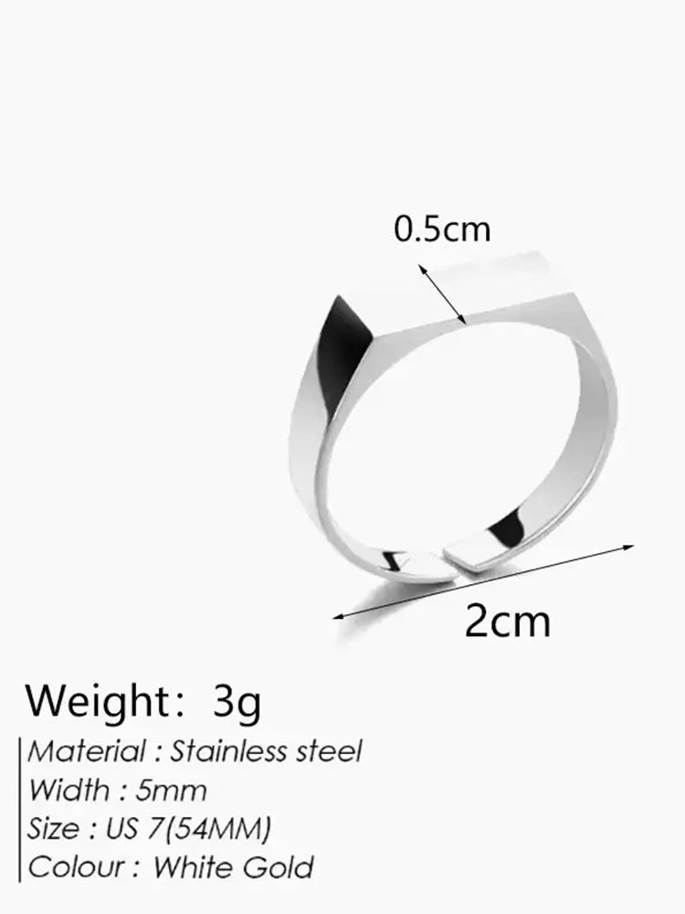 Rectangular Stainless Steel Ring – AI Agent Custom Engraved Design