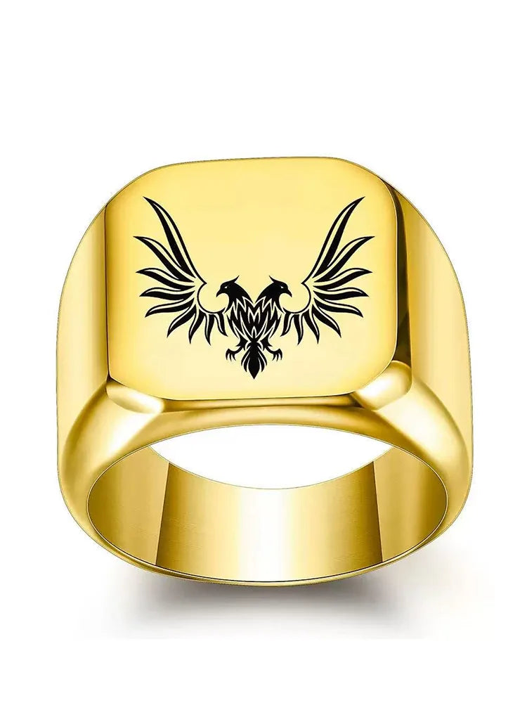 Square Stainless Steel Ring – AI Agent Laser Engraved Custom Titanium Steel Ring